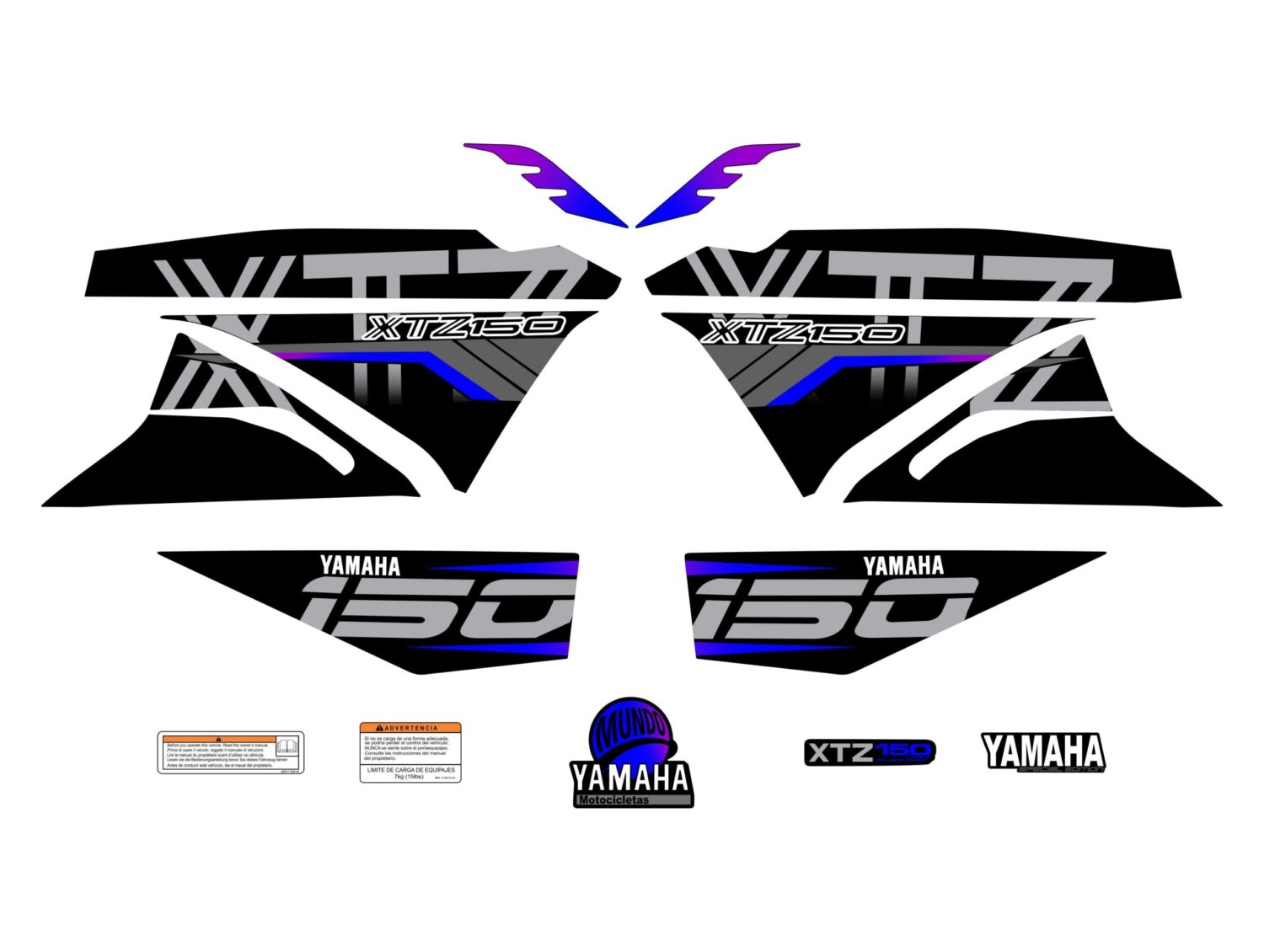 XTZ PERSONALIZADO COMPLETO TIPO 250 NEGRO AZUL