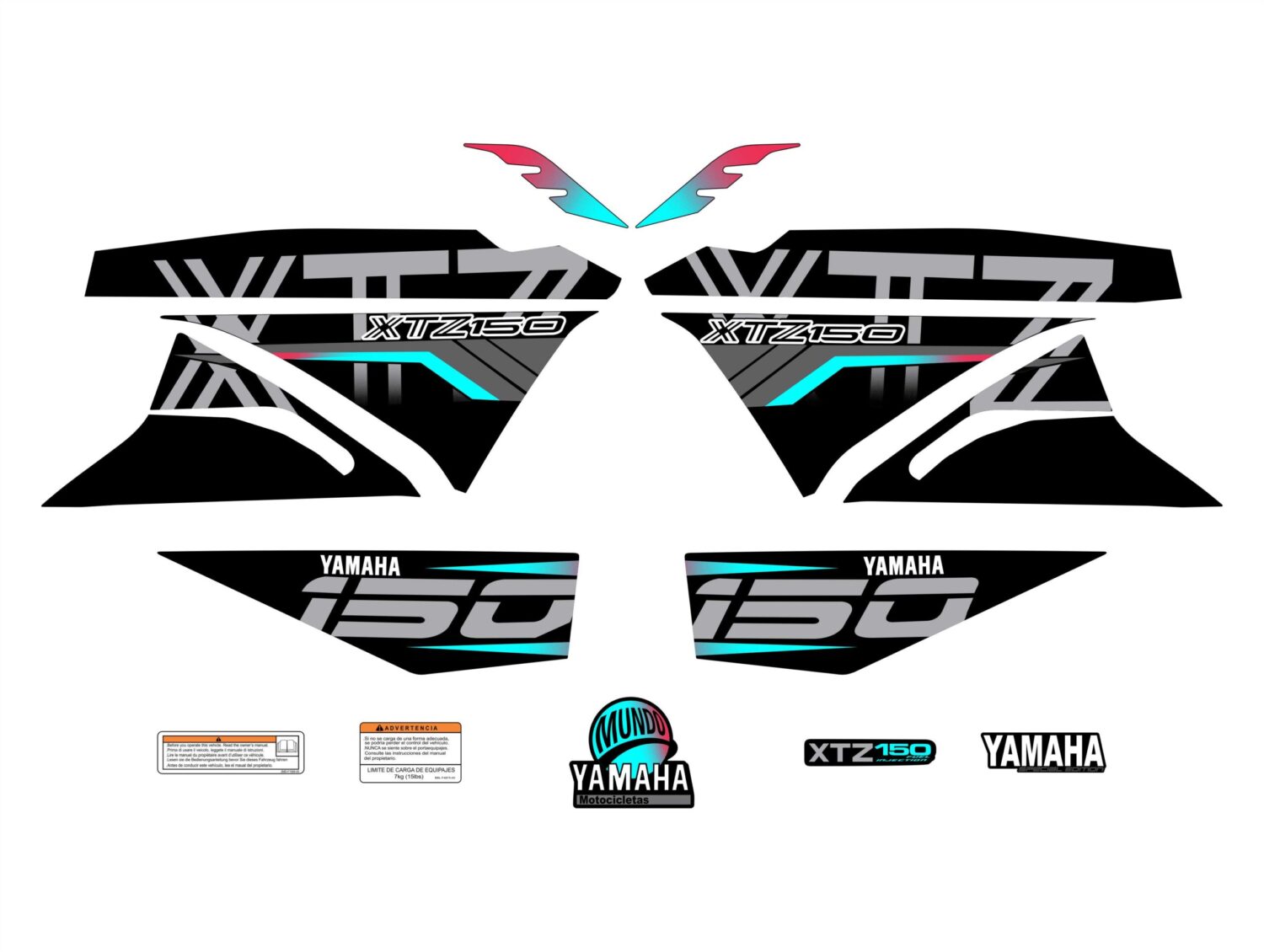 XTZ PERSONALIZADO COMPLETO TIPO 250 NEGRO MENTA FUCSIA