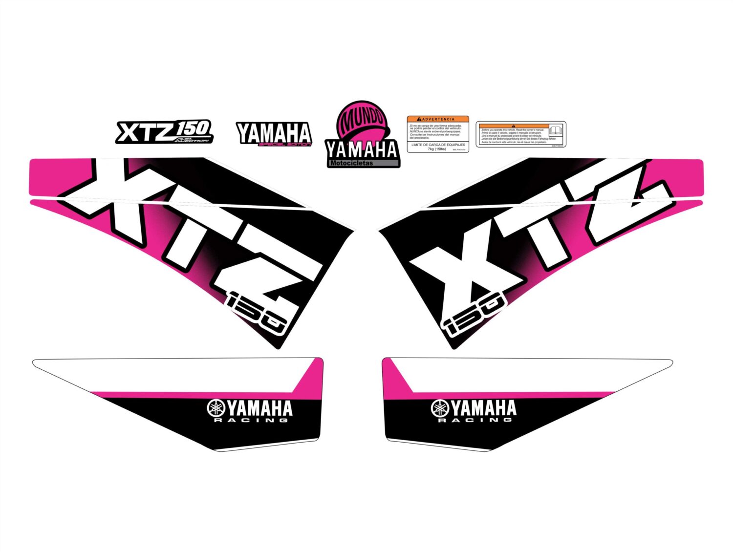 XTZ 150 PERSONALIZADA ROUNDED FUCSIA