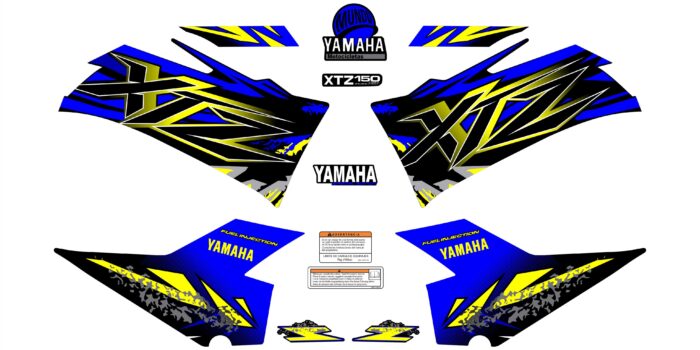 XTZ PERSONALIZADO CHISPAZO AZUL AMARILLO