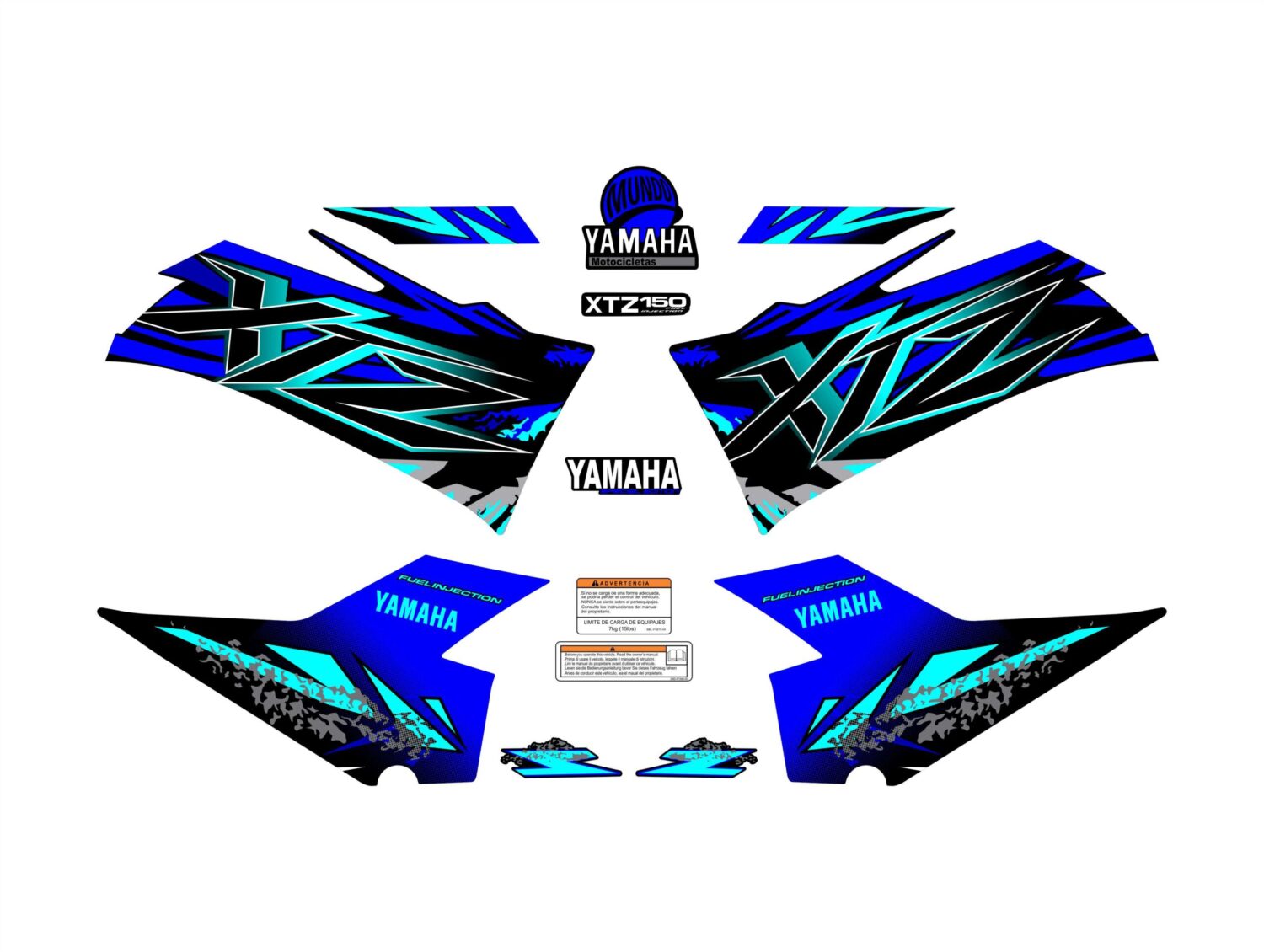 XTZ PERSONALIZADO CHISPAZO AZUL CYAN