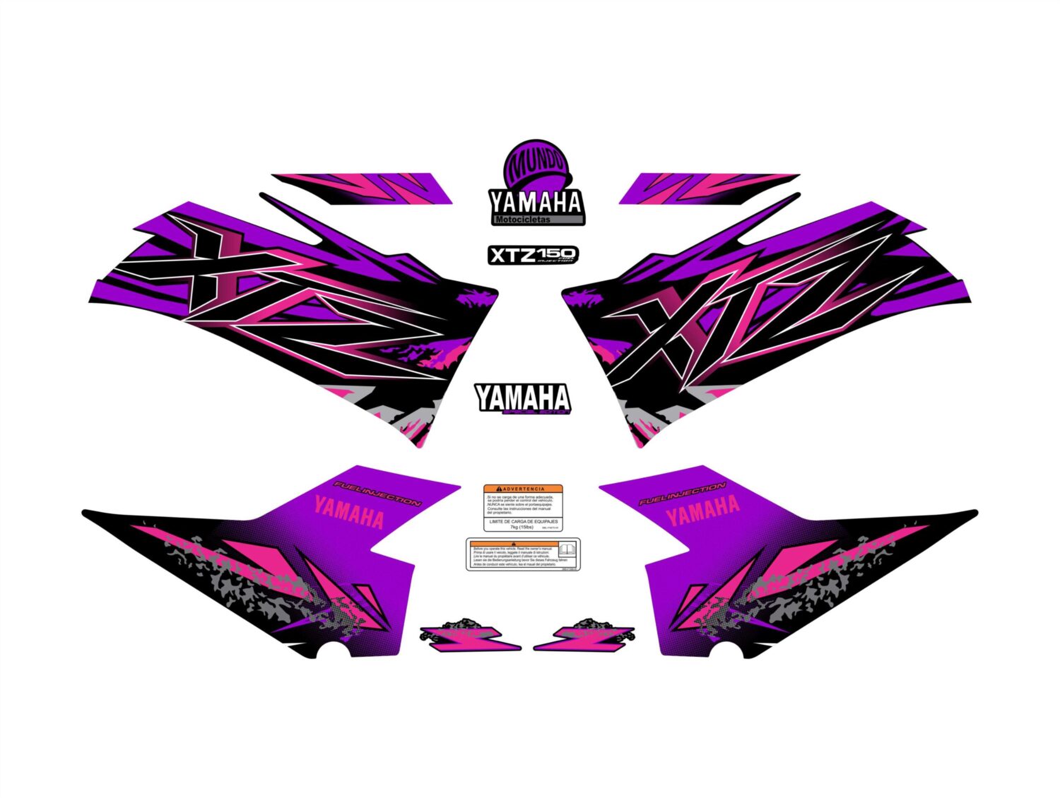 XTZ PERSONALIZADO CHISPAZO MORADO FUCSIA