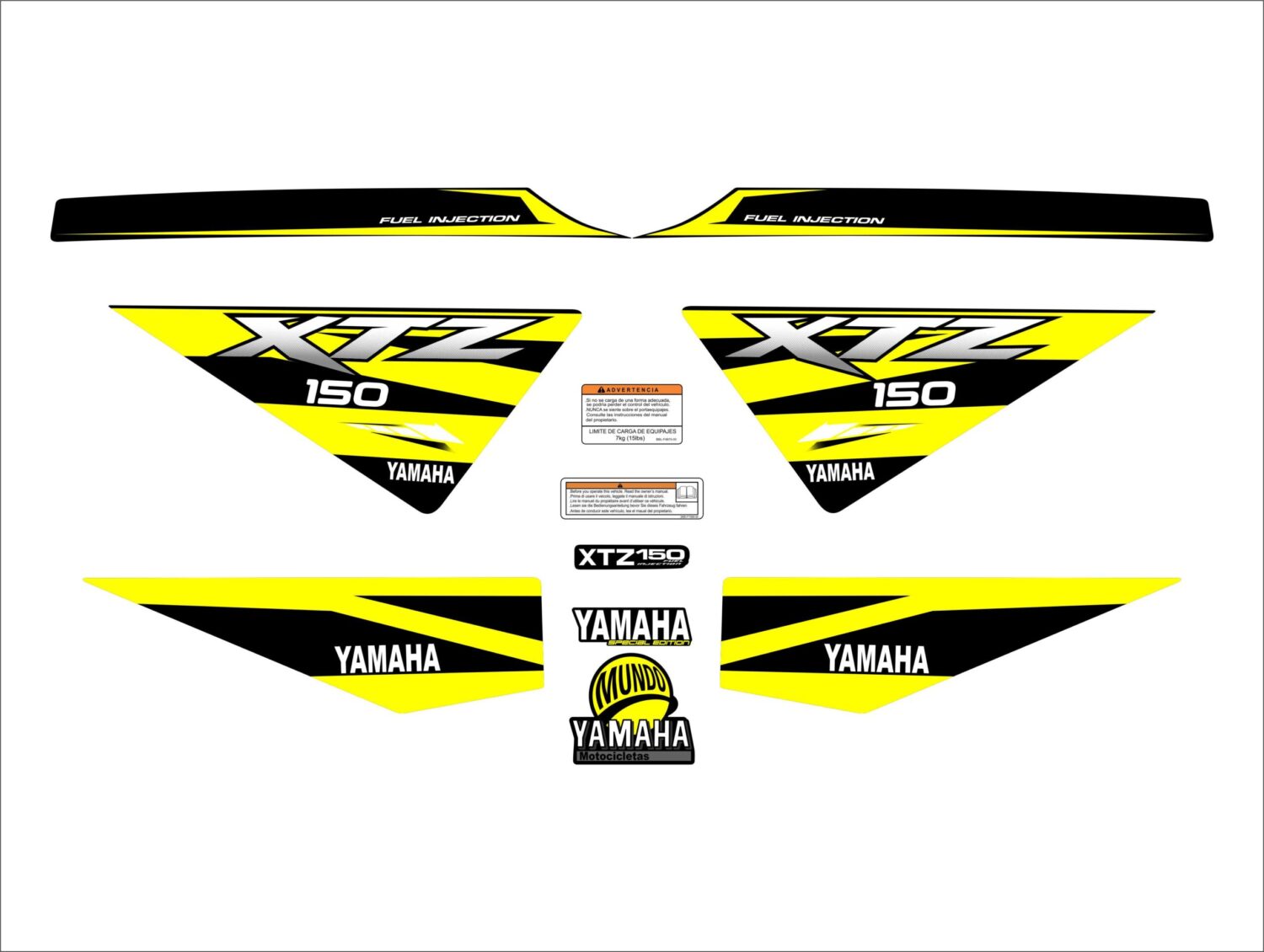 XTZ 150 PERSONALIZADA LINEAS AMARILLO