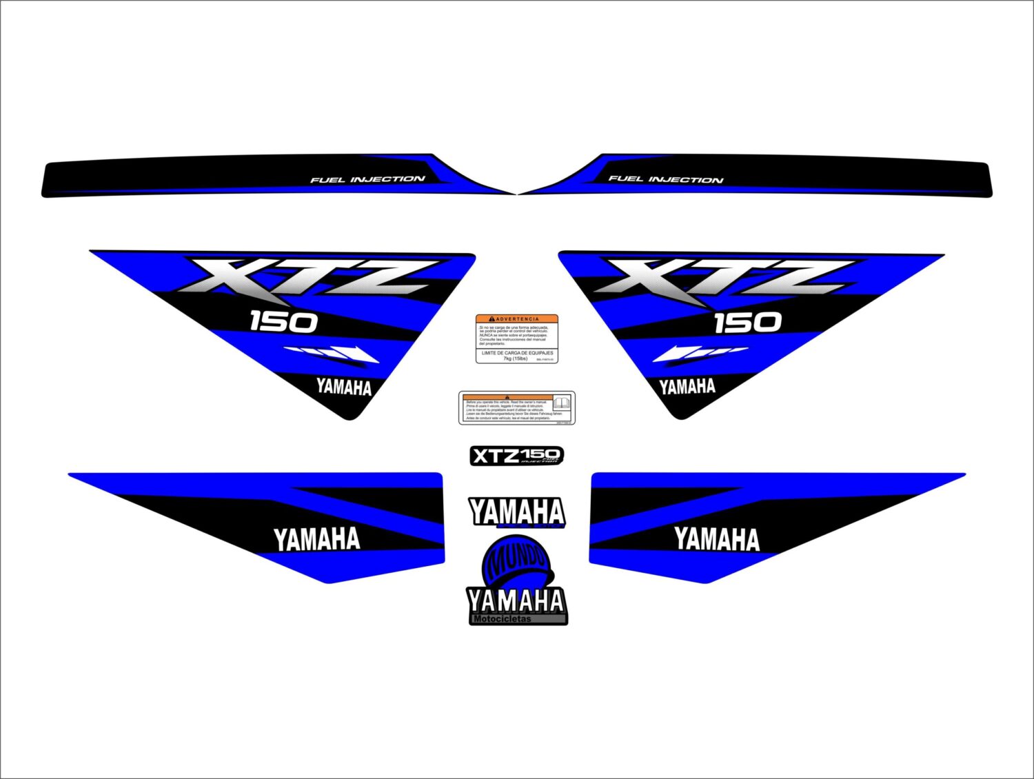 XTZ 150 PERSONALIZADA LINEAS AZUL