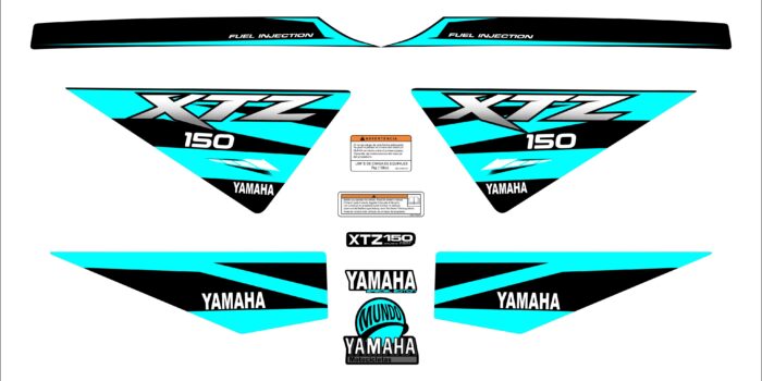 XTZ 150 PERSONALIZADA LINEAS CYAN