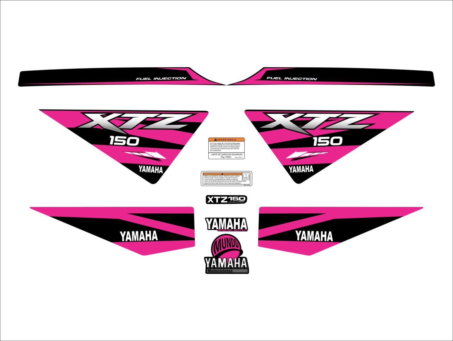 XTZ 150 PERSONALIZADA LINEAS FUCSIA