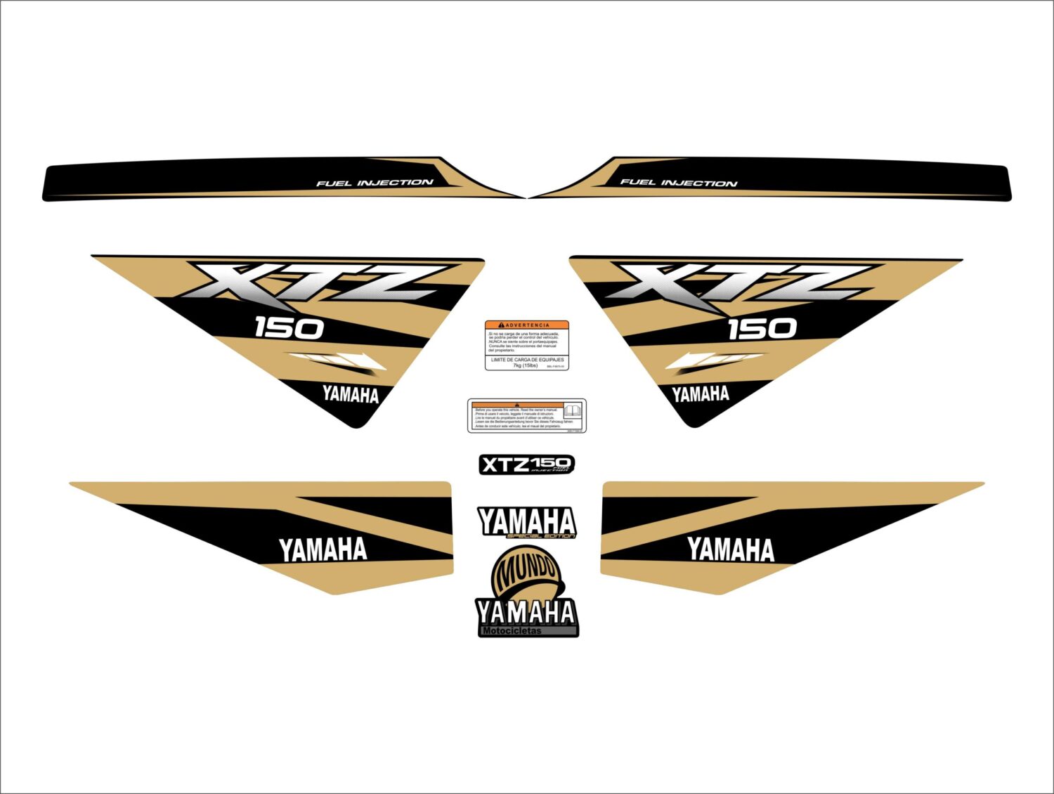 XTZ 150 PERSONALIZADA LINEAS DORADO