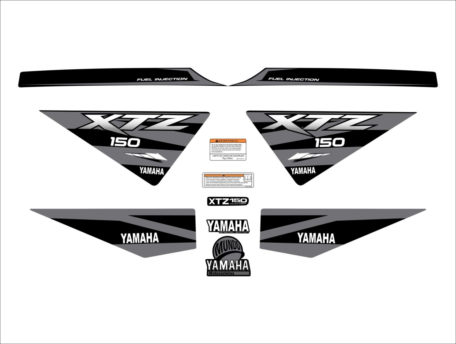 XTZ 150 PERSONALIZADA LINEAS GRIS OSCURO