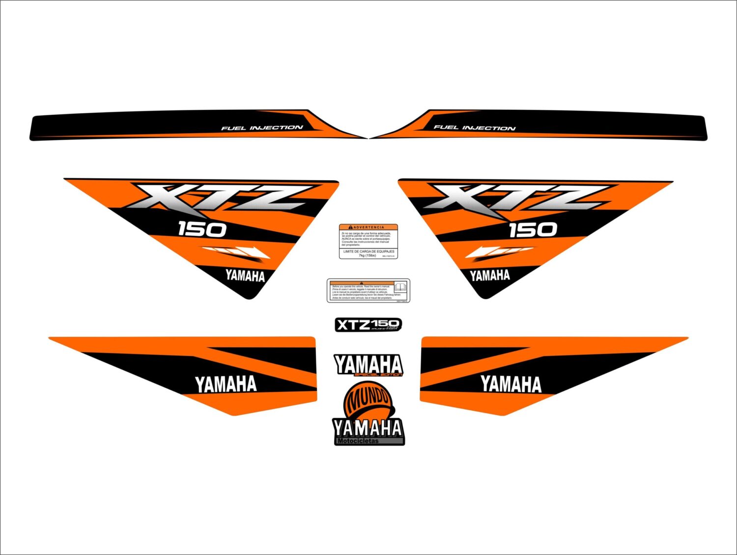 XTZ 150 PERSONALIZADA LINEAS NARANJA