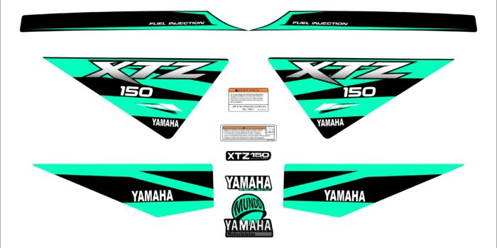 XTZ 150 PERSONALIZADA LINEAS VERDE MENTA
