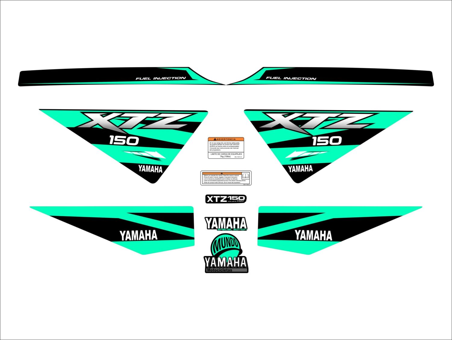 XTZ 150 PERSONALIZADA LINEAS VERDE MENTA