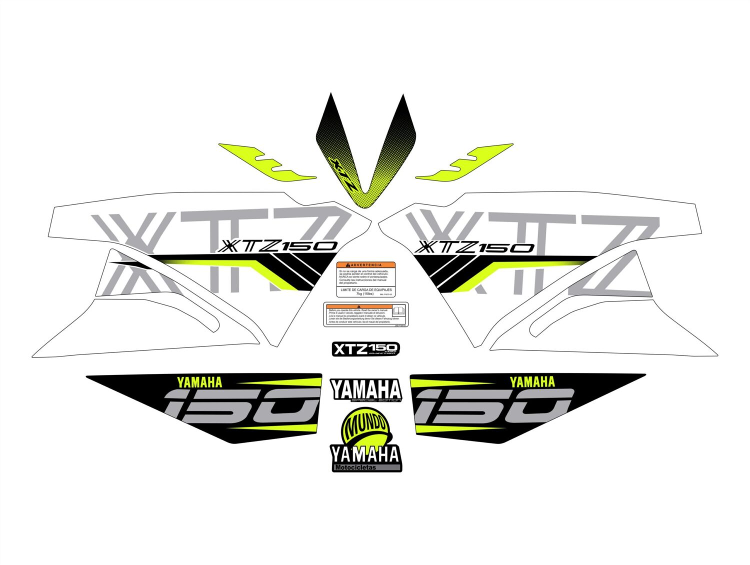 XTZ PERSONALIZADO COMPLETO TIPO 250 BLANCO AMARILLO