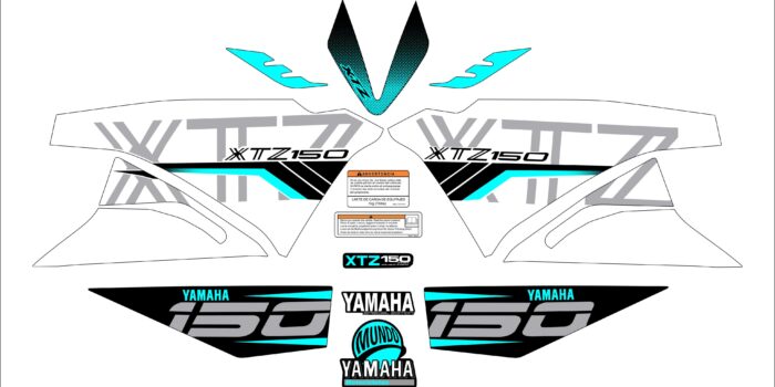 XTZ PERSONALIZADO COMPLETO TIPO 250 BLANCO CYAN