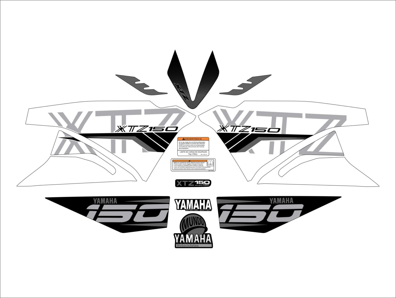 XTZ PERSONALIZADO COMPLETO TIPO 250 BLANCO GRIS