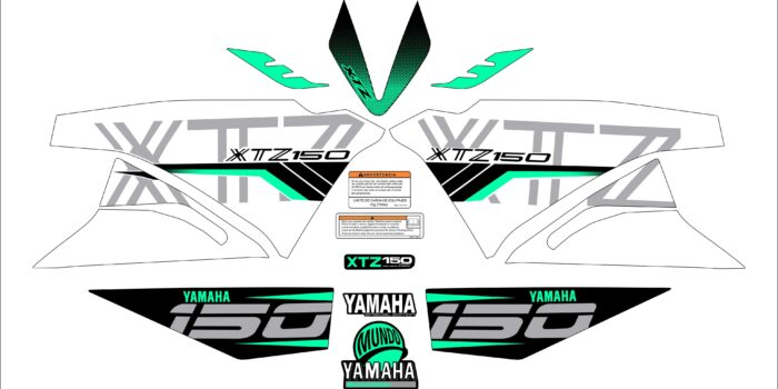 XTZ PERSONALIZADO COMPLETO TIPO 250 BLANCO VERDE MENTA