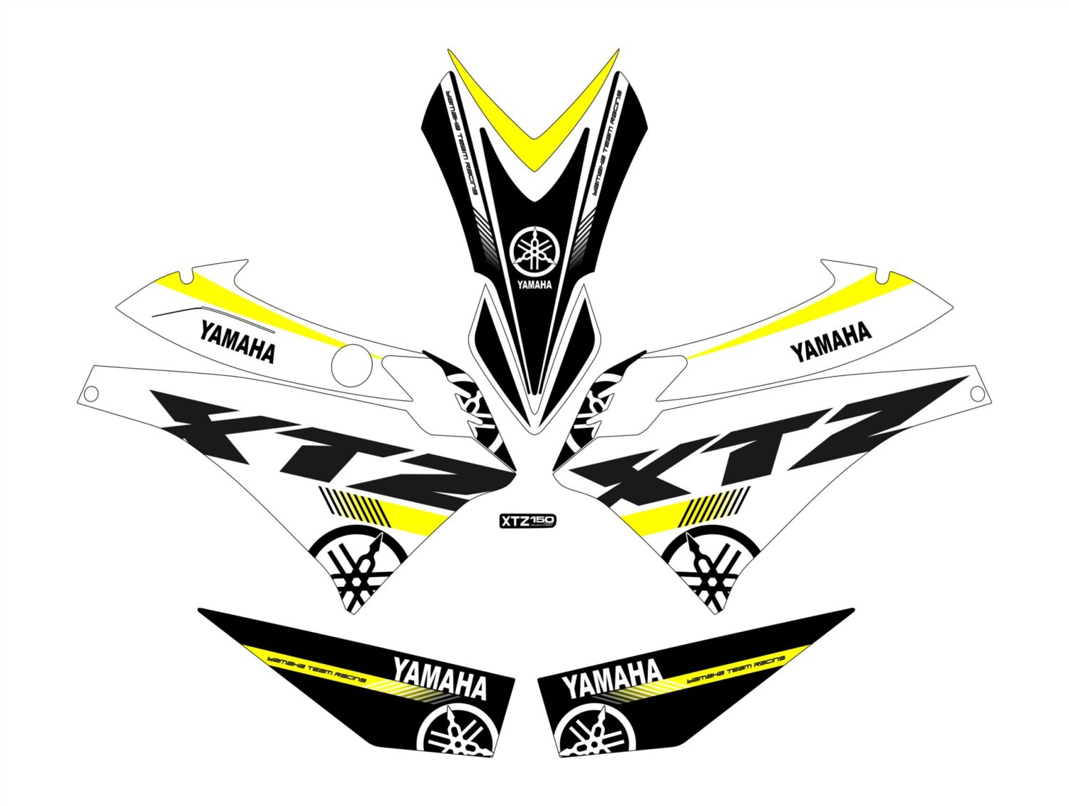XTZ PERSONALIZADO COMPLETO YAMAHA BLANCO AMARILLO