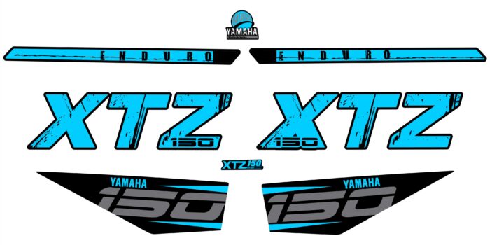 XTZ 150 LETRAS GRANDES TANQUE CYAN