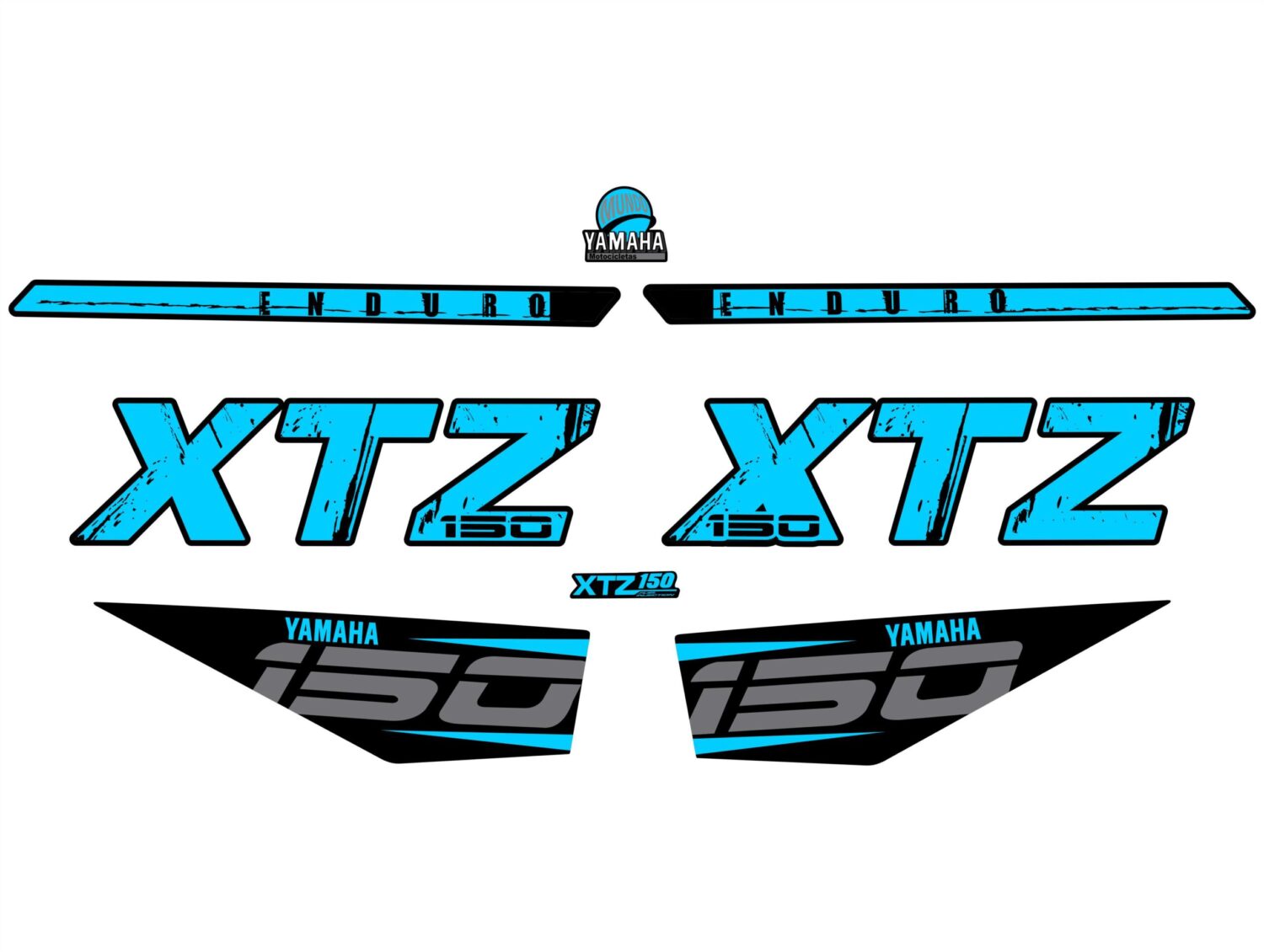 XTZ 150 LETRAS GRANDES TANQUE CYAN