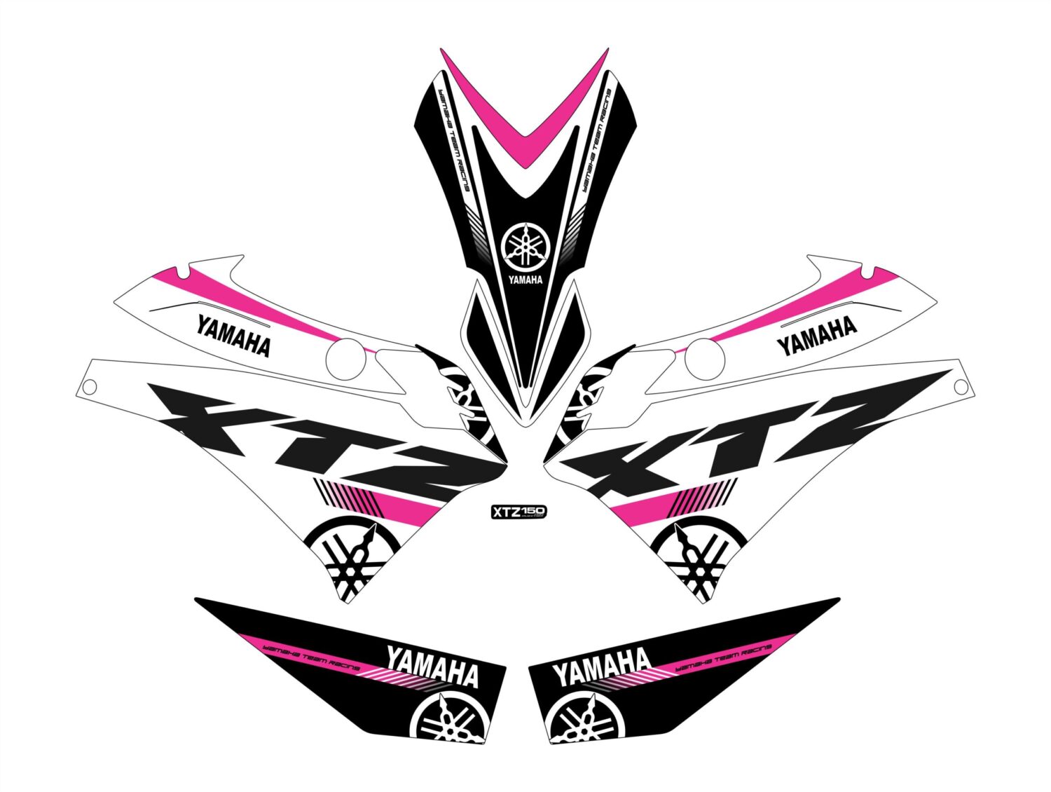 XTZ PERSONALIZADO COMPLETO YAMAHA BLANCO FUCSIA