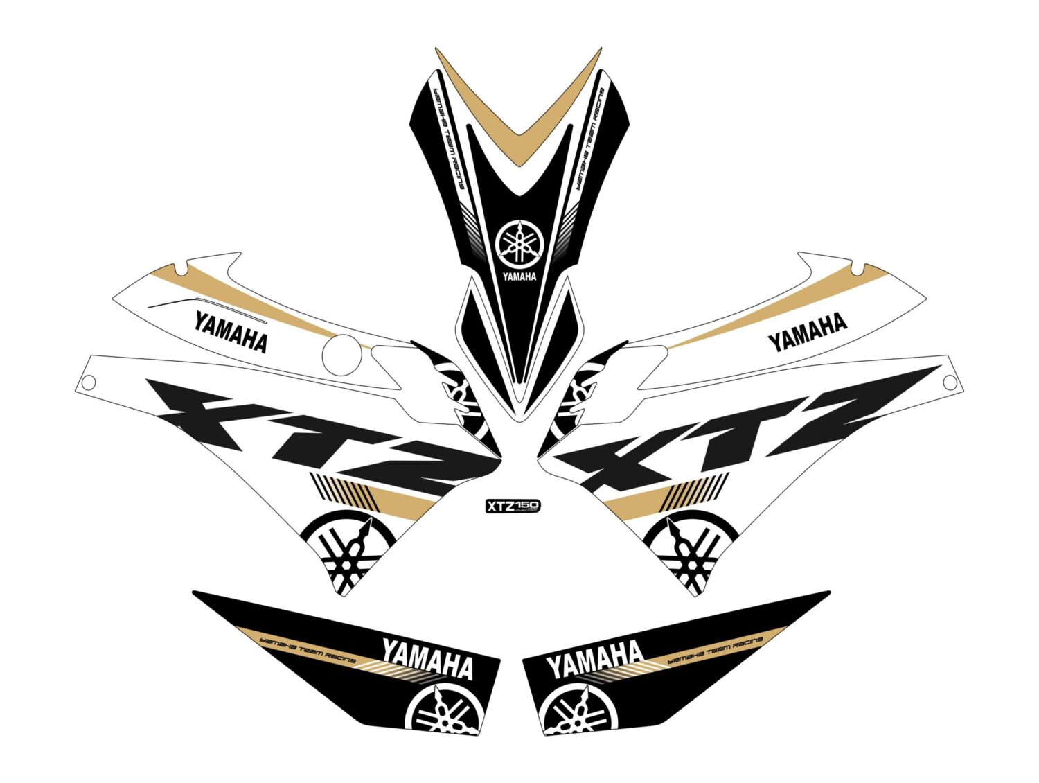 XTZ PERSONALIZADO COMPLETO YAMAHA BLANCO DORADO
