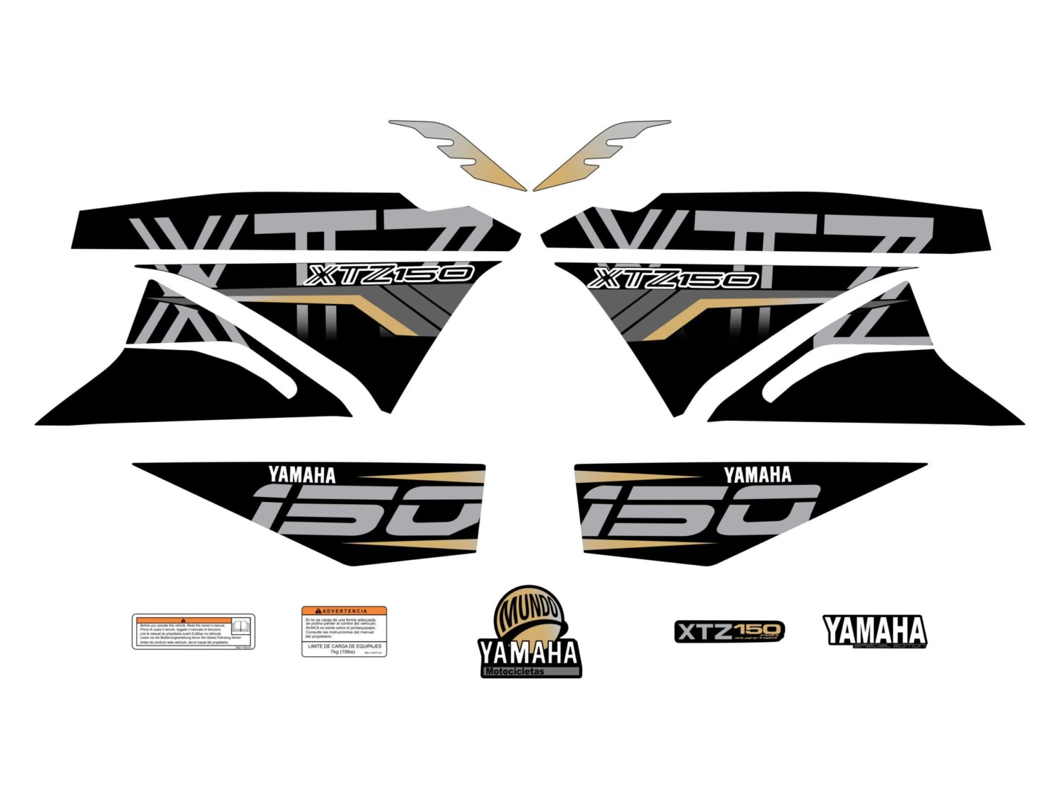 XTZ PERSONALIZADO COMPLETO TIPO 250 NEGRO DORADO