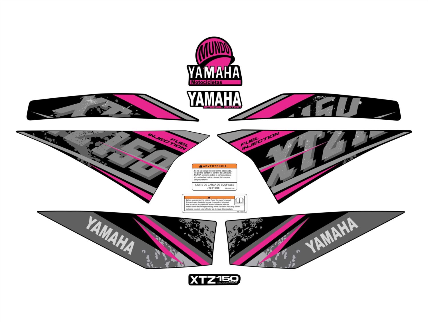 XTZ 150 TIPO ORIGINAL MODELO VIEJO FUCSIA