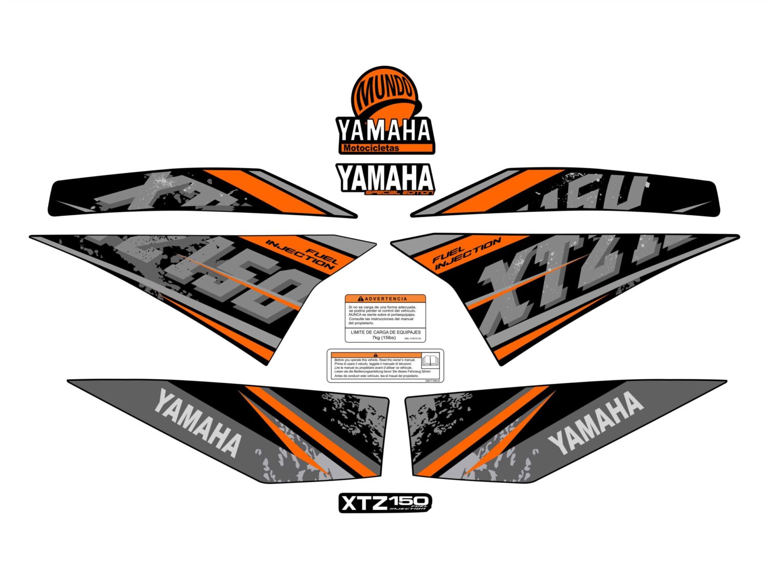 XTZ 150 TIPO ORIGINAL MODELO VIEJO NARANJA