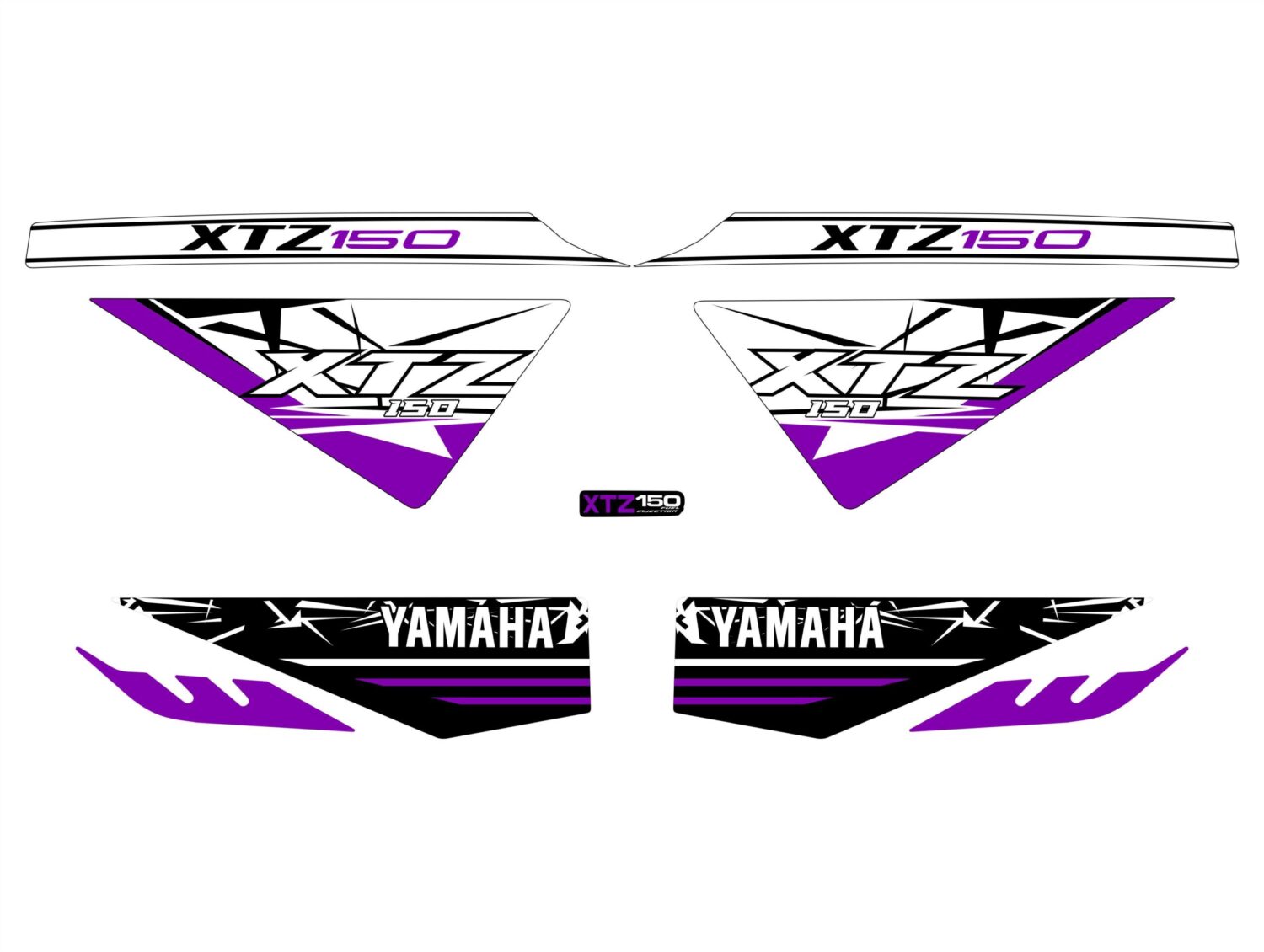 XTZ 150 PERSONALIZADA COBRA BLANCO MORADO