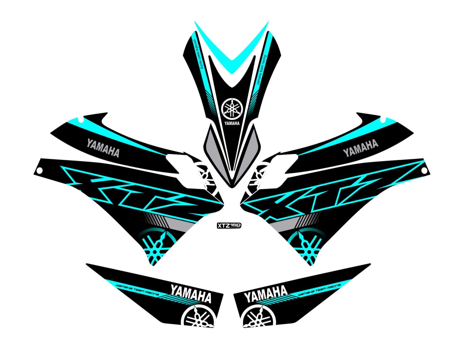 XTZ PERSONALIZADO COMPLETO YAMAHA NEGRO CYAN