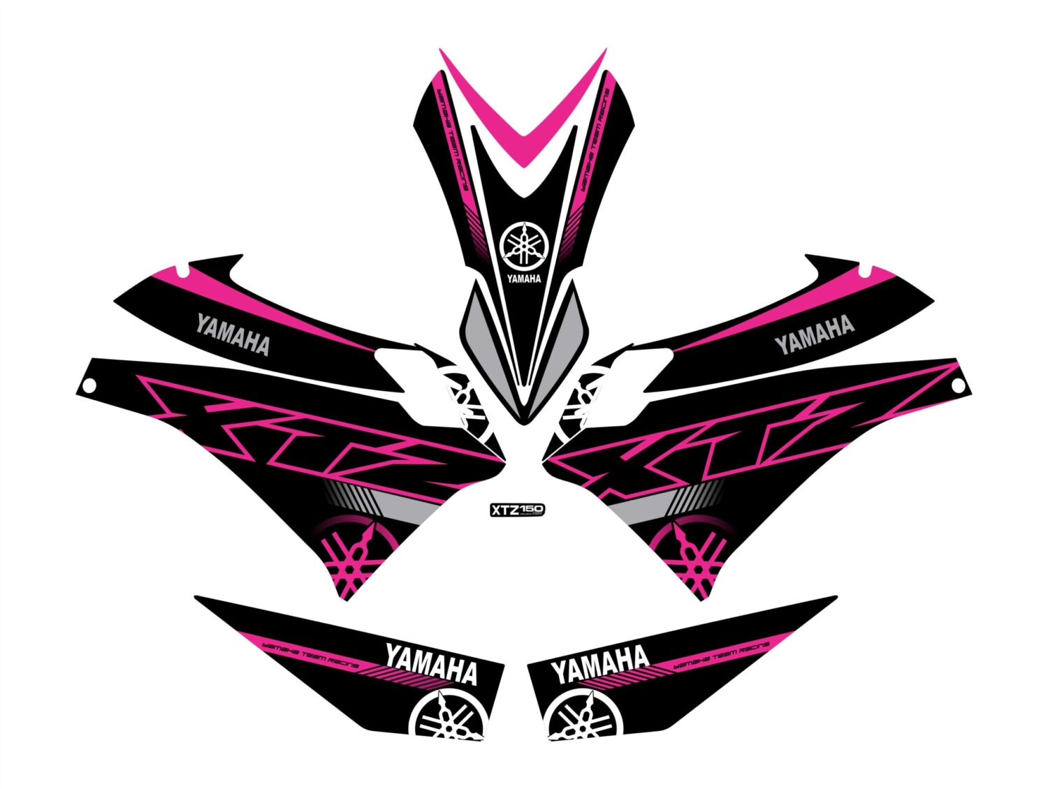 XTZ PERSONALIZADO COMPLETO YAMAHA NEGRO FUCSIA
