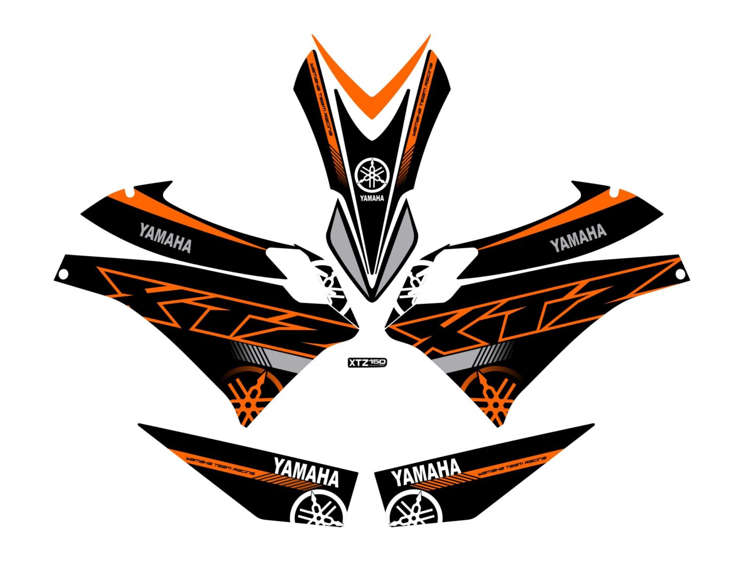 XTZ PERSONALIZADO COMPLETO YAMAHA NEGRO NARANJA
