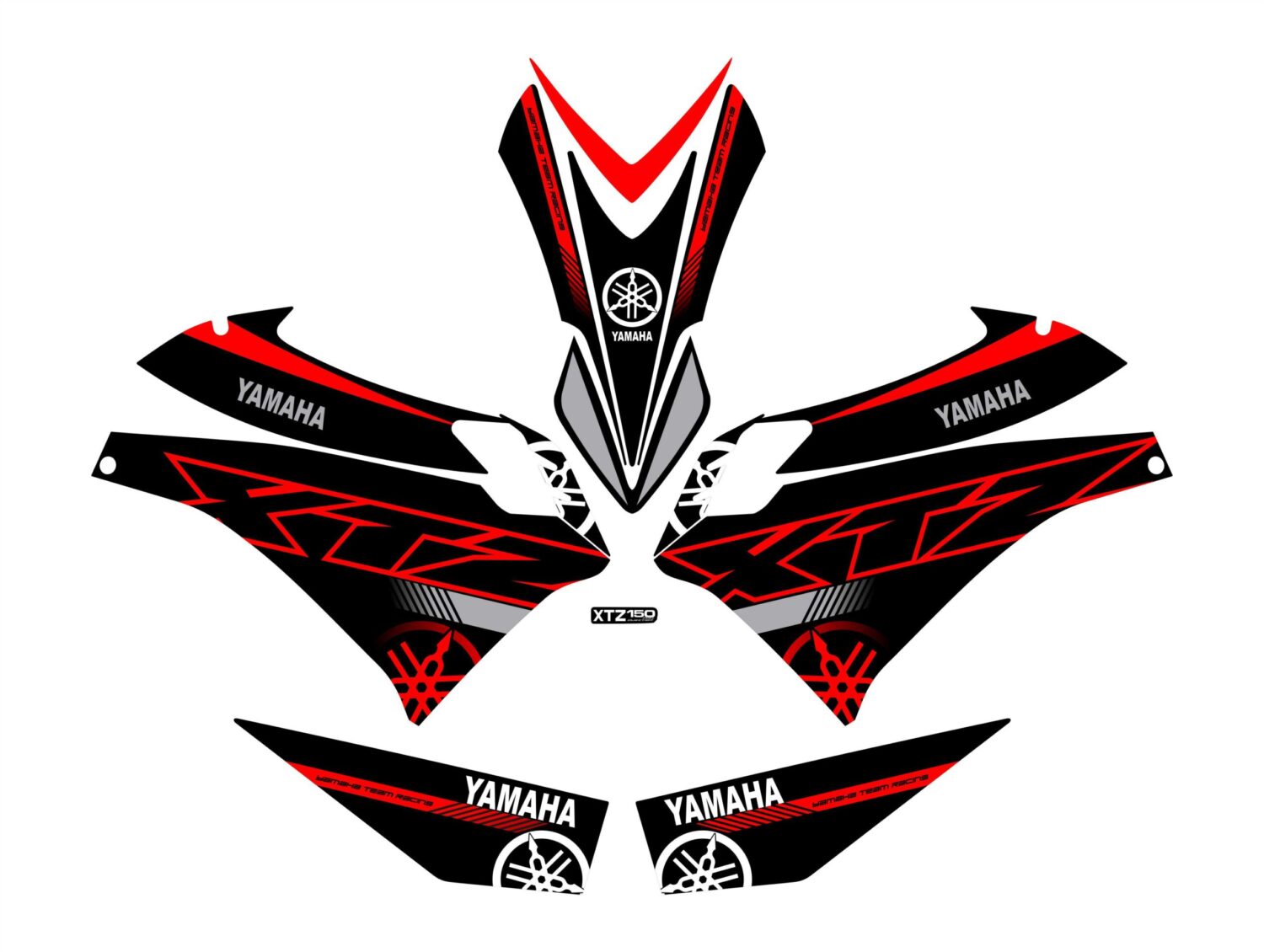 XTZ PERSONALIZADO COMPLETO YAMAHA NEGRO ROJO
