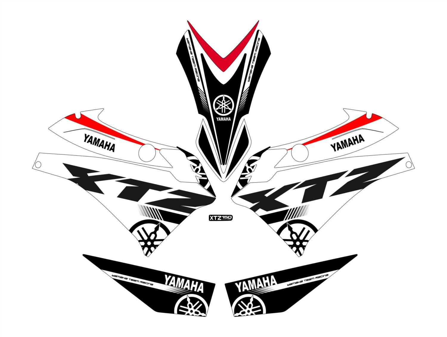 XTZ PERSONALIZADO COMPLETO YAMAHA BLANCO ROJO