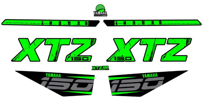 XTZ 150 LETRAS GRANDES TANQUE VERDE