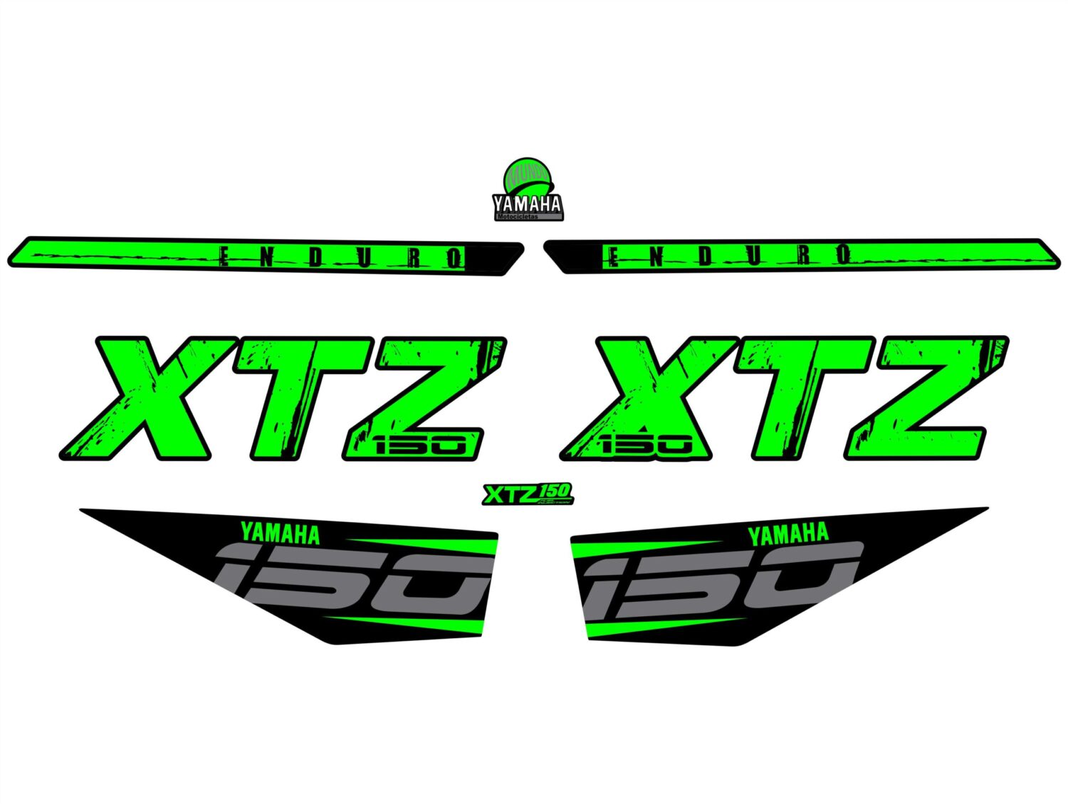 XTZ 150 LETRAS GRANDES TANQUE VERDE