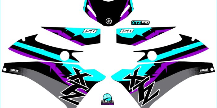 XTZ 150 PERSONALIZADA 3 LINEAS MENTA NEGRO MORADO