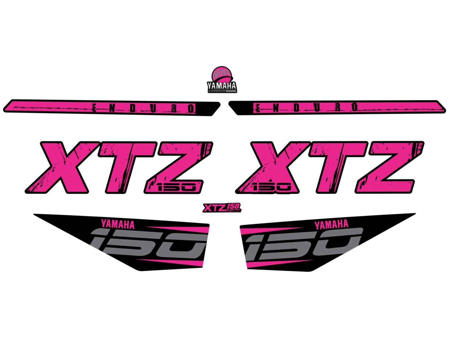 XTZ 150 LETRAS GRANDES TANQUE FUCSIA