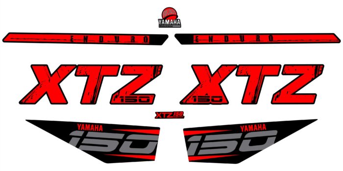 XTZ 150 LETRAS GRANDES TANQUE ROJO