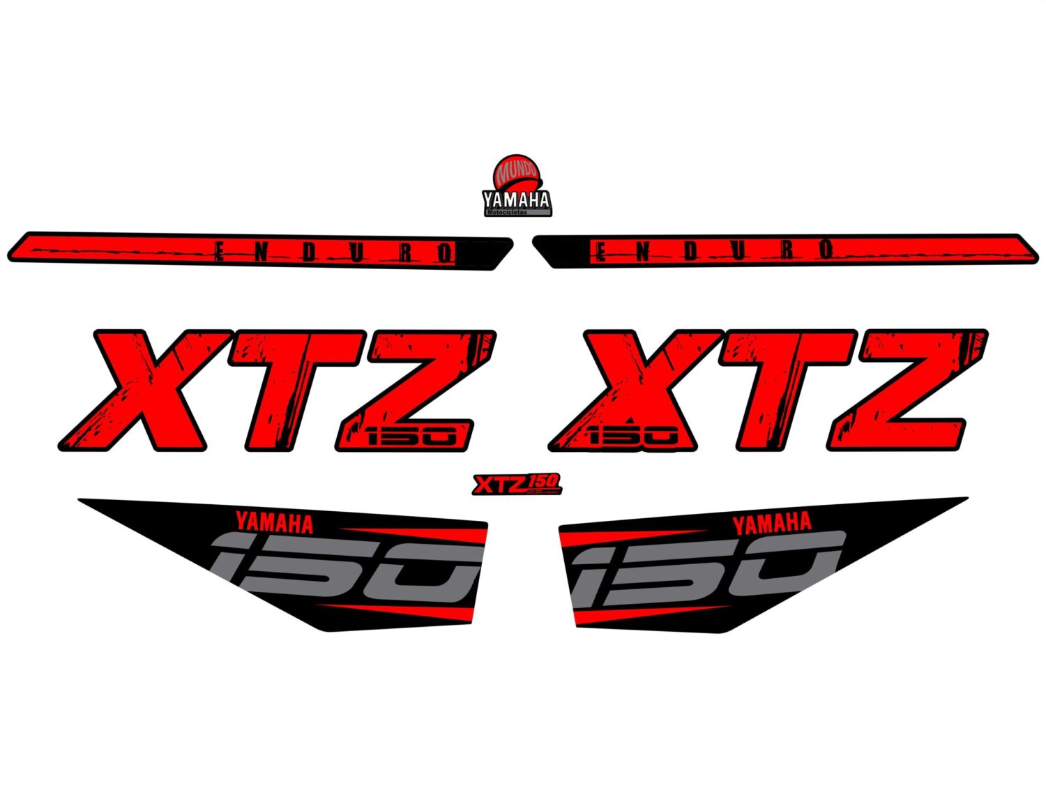 XTZ 150 LETRAS GRANDES TANQUE ROJO