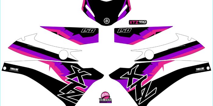 XTZ 150 PERSONALIZADA 3 LINEAS MORADO FUCSIA Y NEGRO