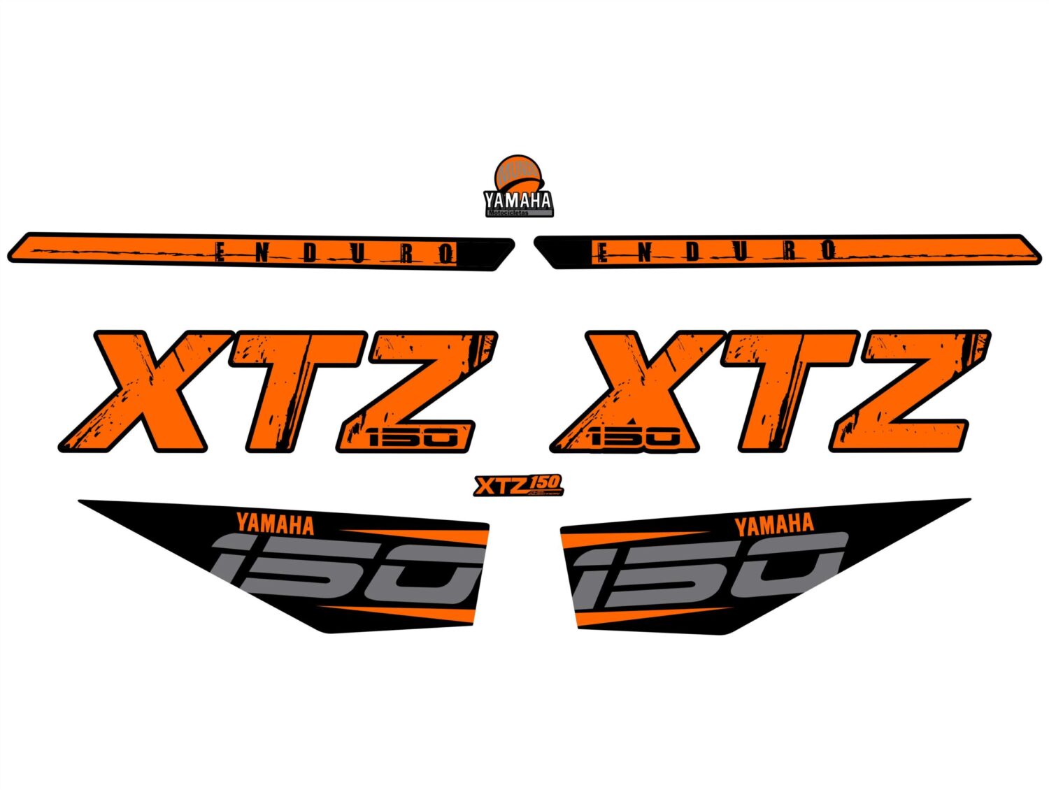XTZ 150 LETRAS GRANDES TANQUE NARANJA